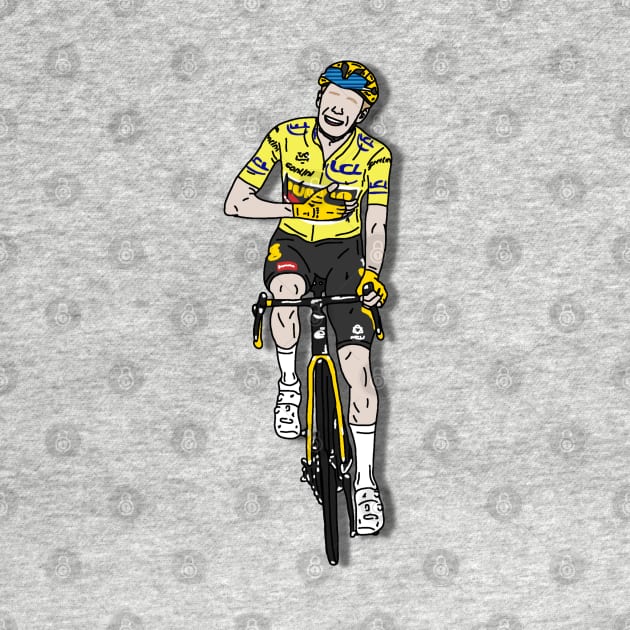 Jonas Vingegaard Champion Tour de France 2022 - Yellow jersey by p3p3ncil